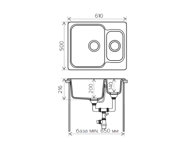TRAUM 2B LR 610*500 BLACK